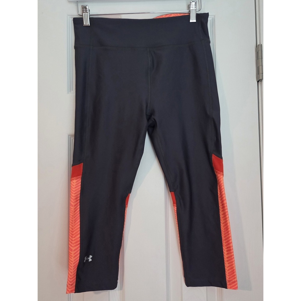 Under Armour HeatGear Women's Compression Leggings M Black/Orange Geometric